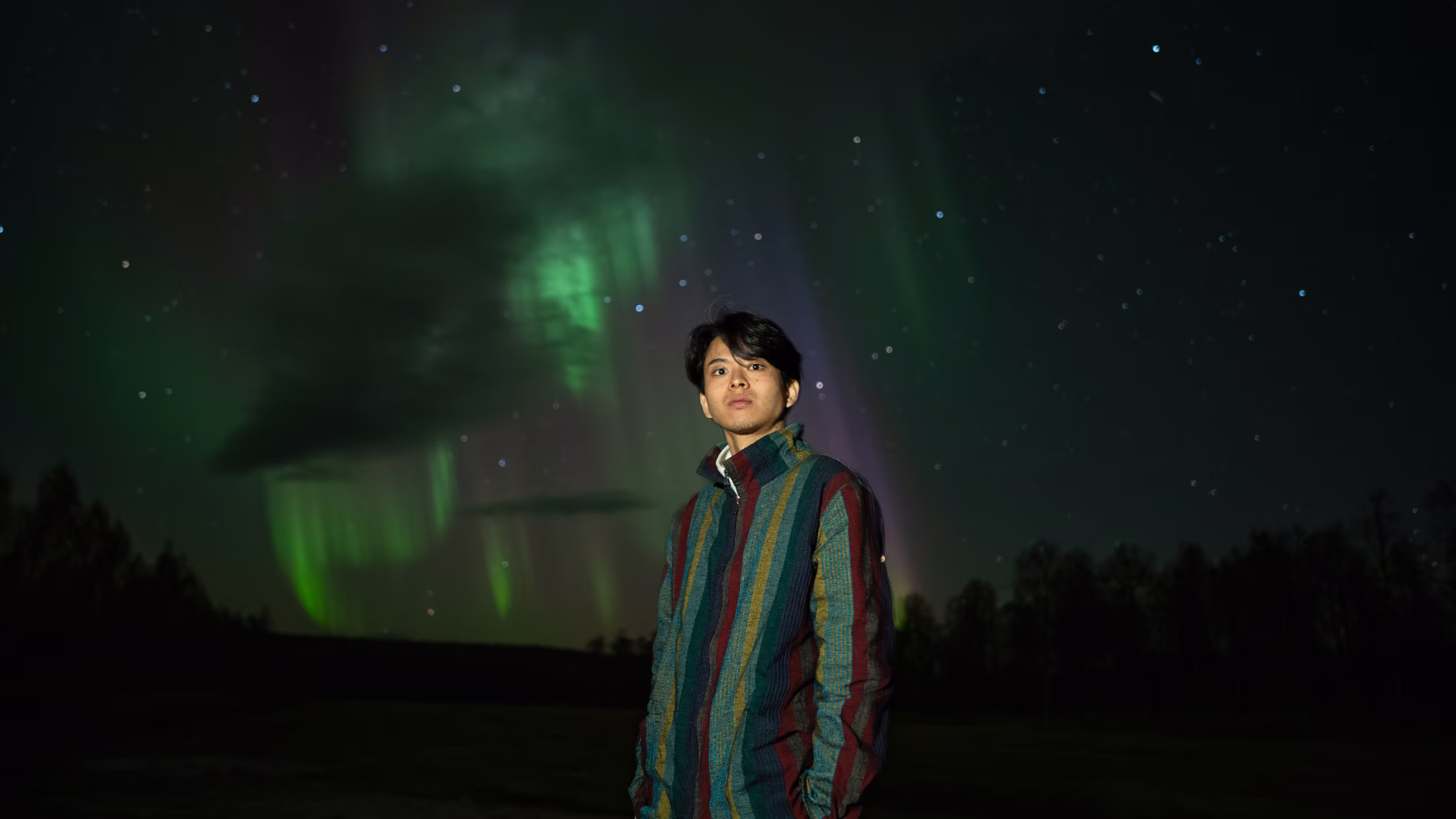 Foto real de aurora de um tour da Lapland Explorers