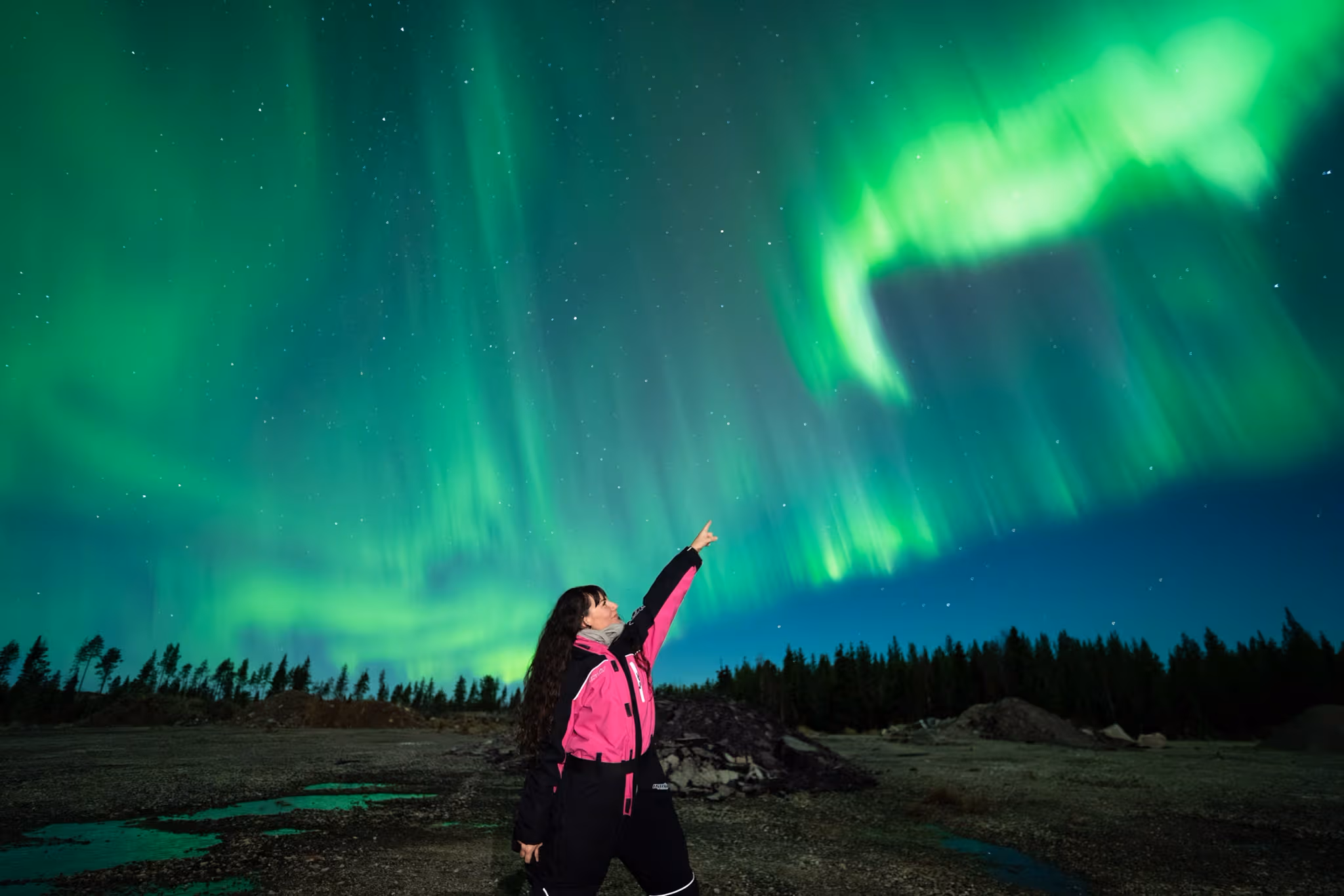 Foto reale di aurora da un tour Lapland Explorers
