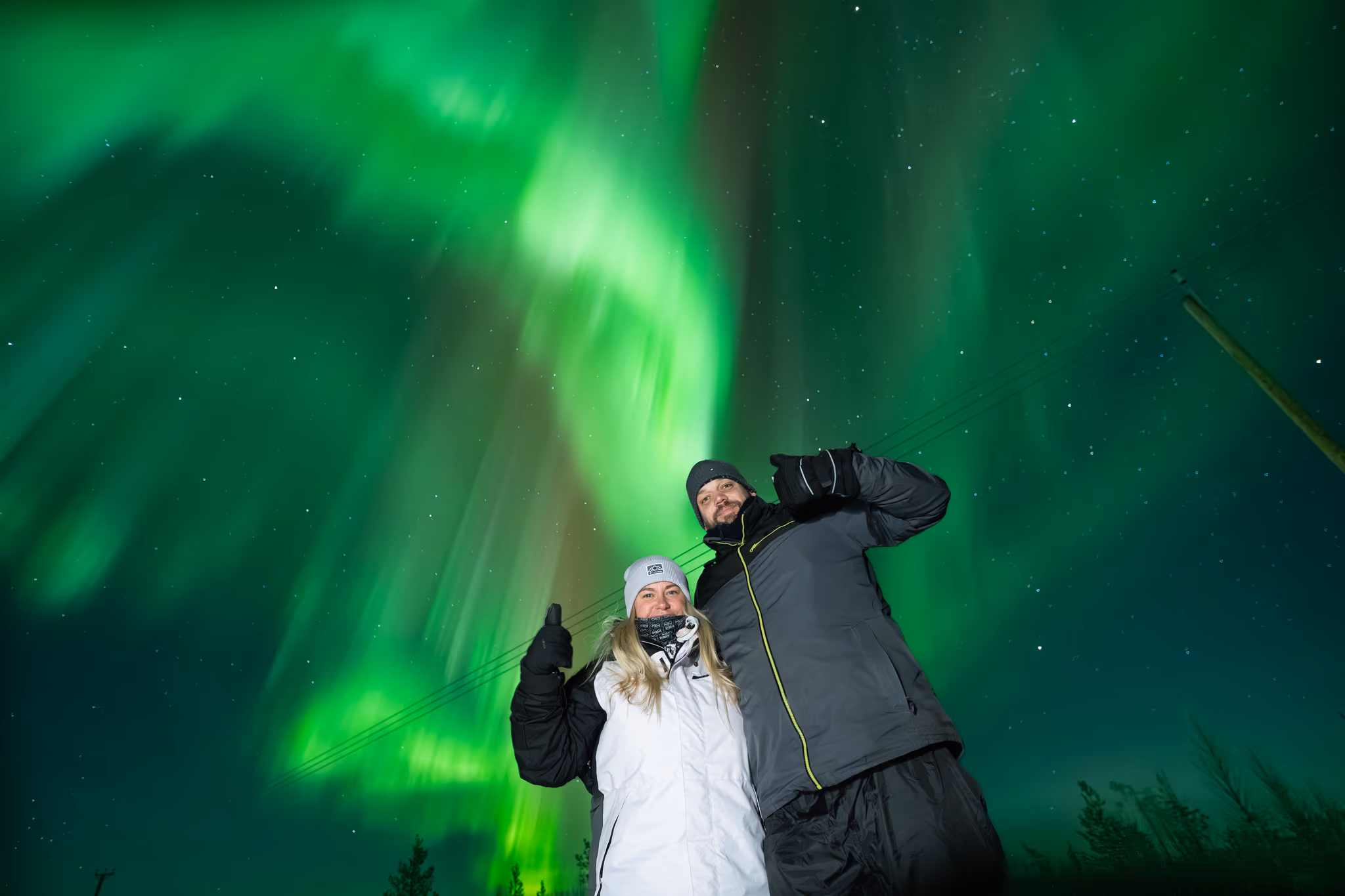 Foto real de aurora de um tour da Lapland Explorers