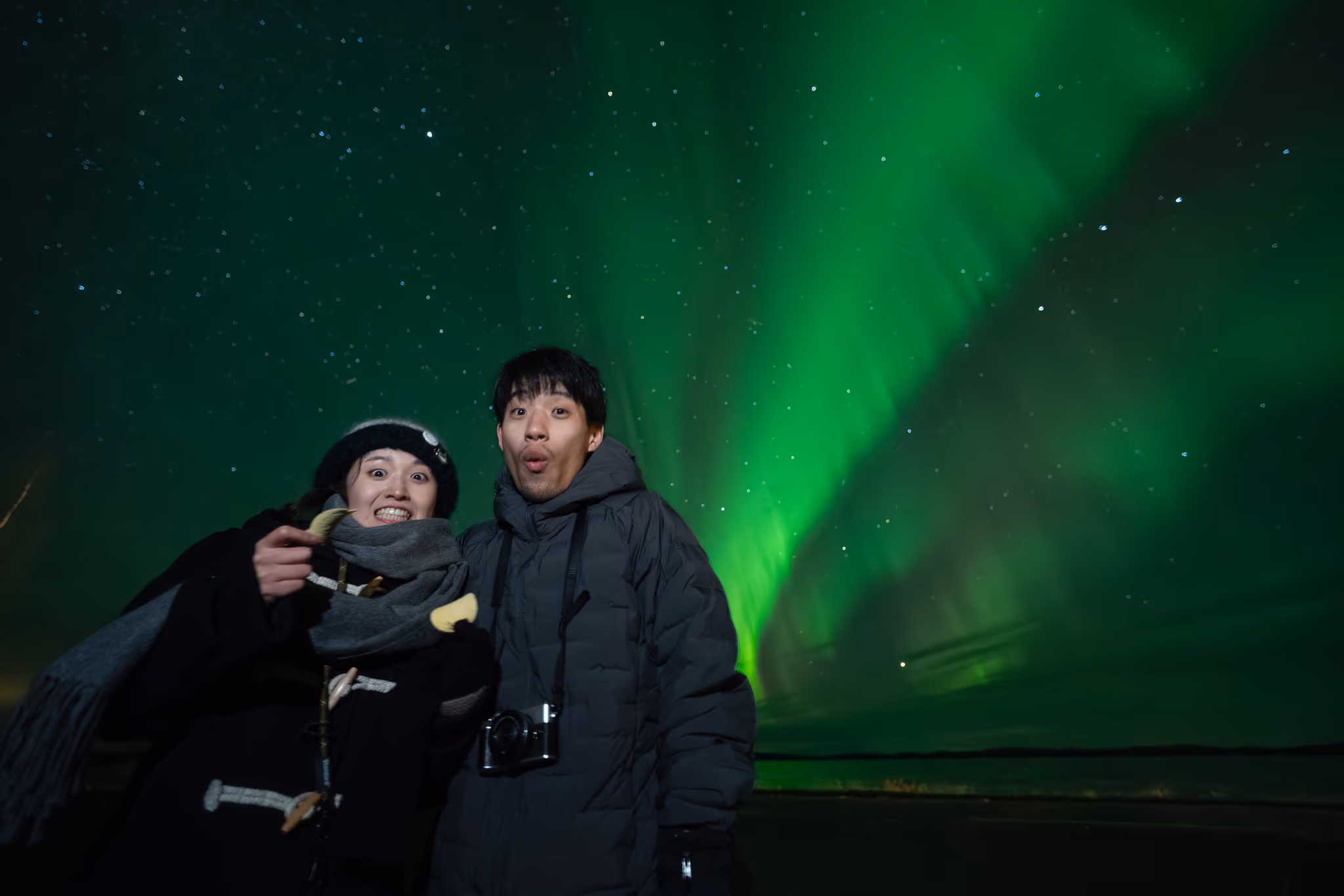 Foto real de aurora de um tour da Lapland Explorers