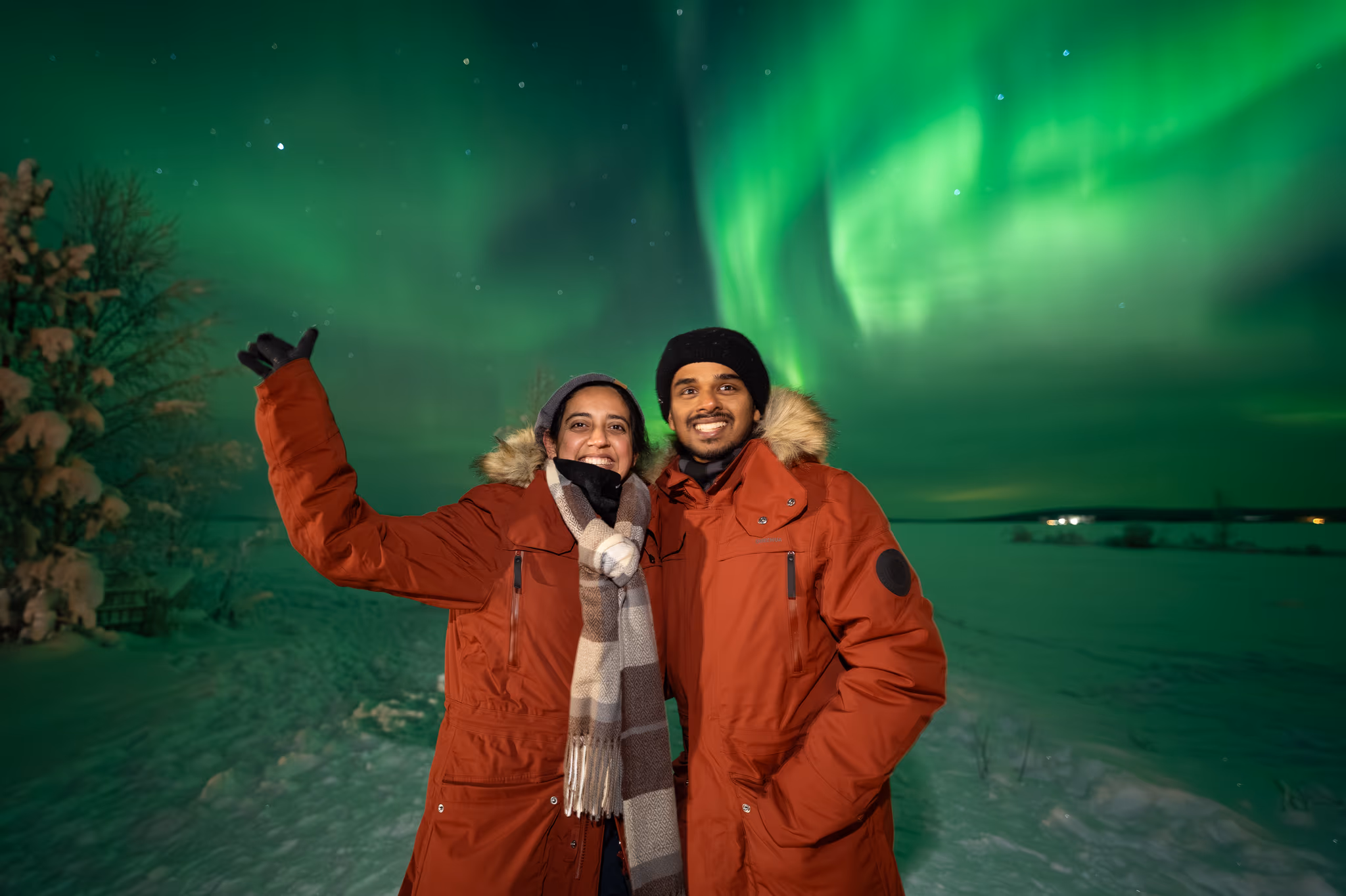 Foto real de aurora de um tour da Lapland Explorers