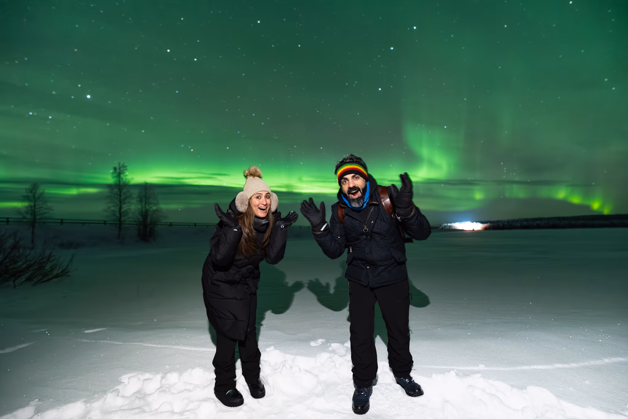 Foto real de aurora de um tour da Lapland Explorers