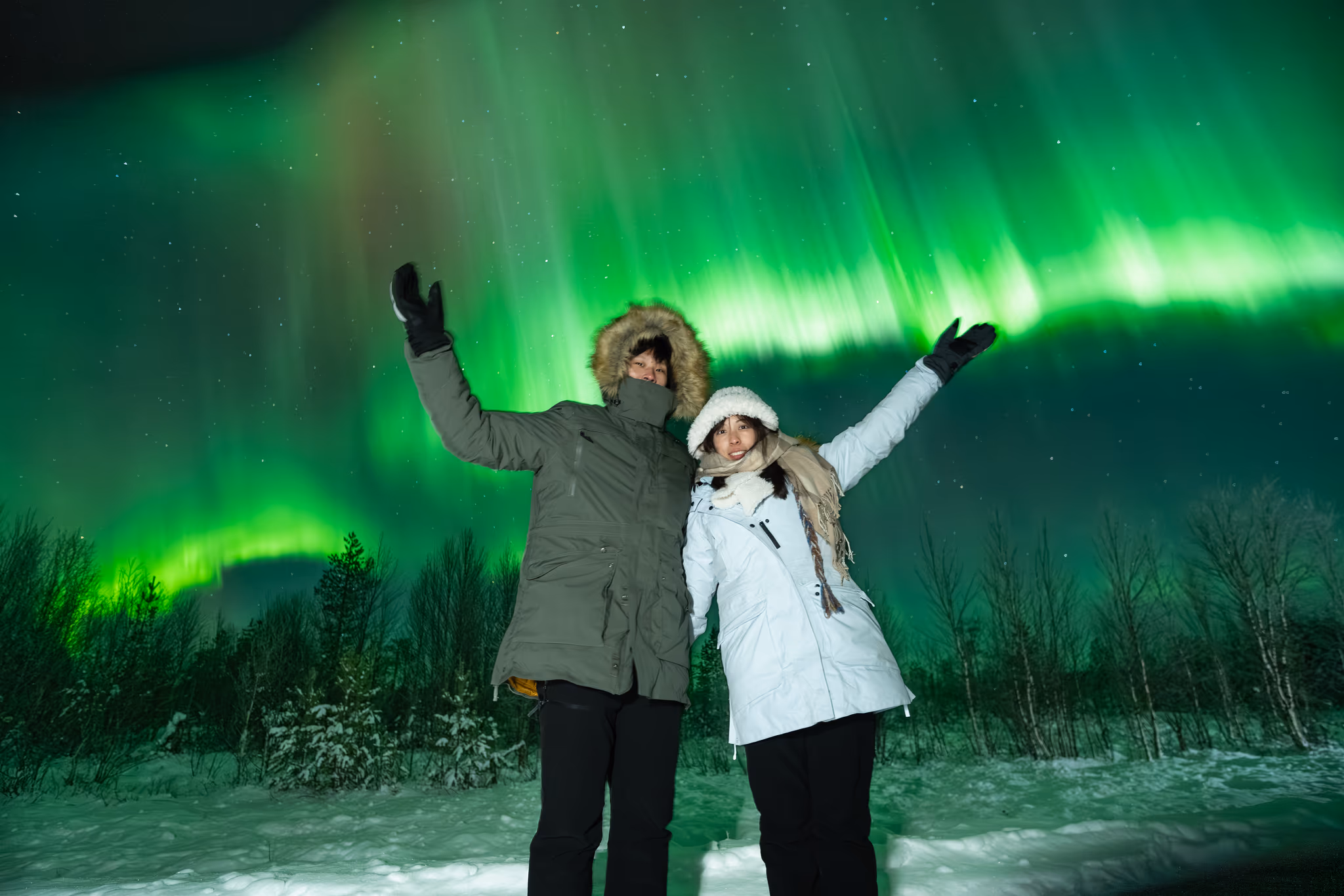 Foto reale di aurora da un tour Lapland Explorers