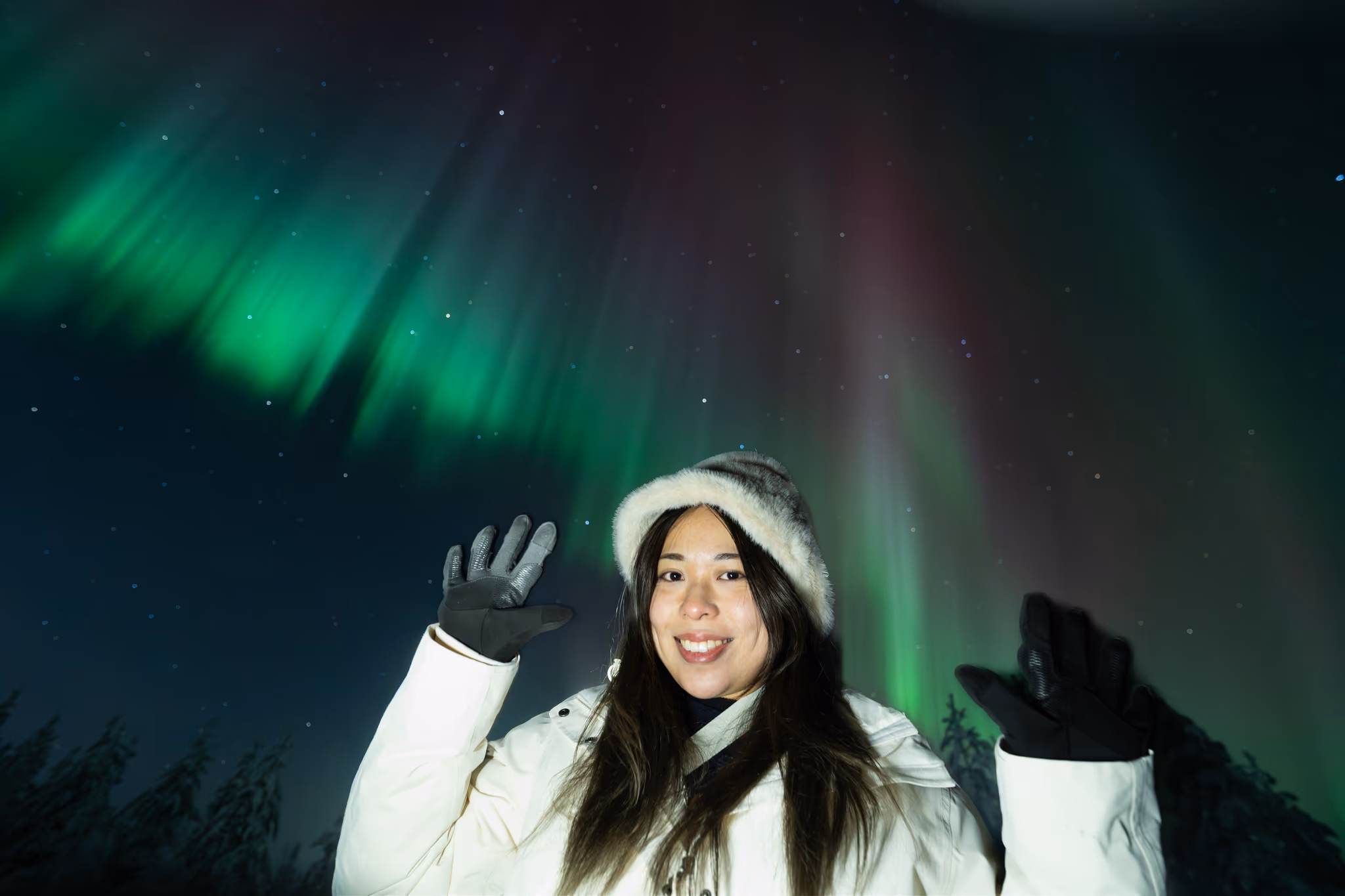 Foto reale di aurora da un tour Lapland Explorers