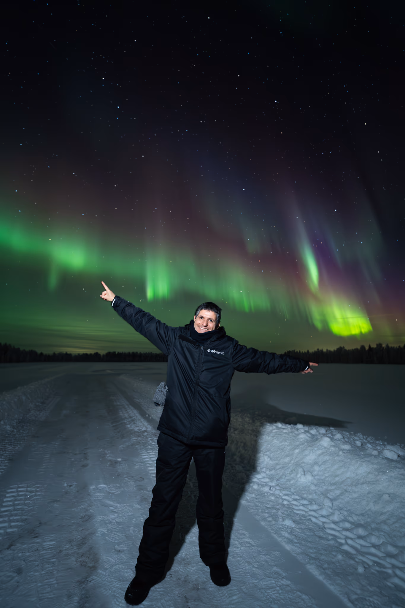 Foto real de aurora de um tour da Lapland Explorers